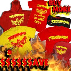 Trumpamania Sale!! Ripping R/Y Hulk Hogan Hulkamania Wrestlemania WWF WWE Shirt