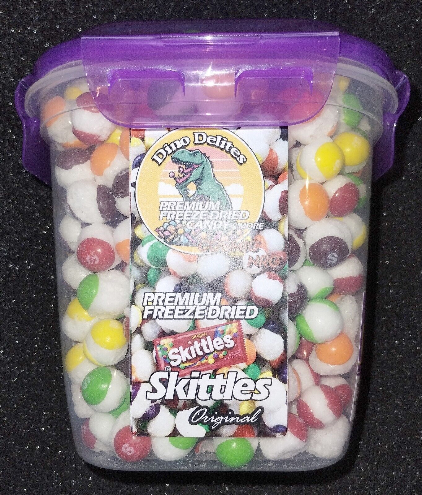 ✔FREEZE DRIED DISCOUNT - FINEST Large SKITTLEZ 54 ounce Original Candy Jar BONUS