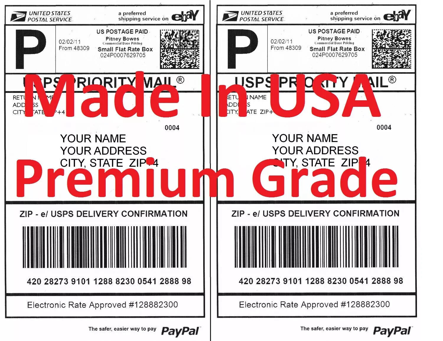 50 100 200 500 1000 Premium Shipping Labels Self Adhesive-USPS UPS FEDEX 