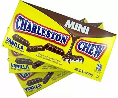 Mini Charleston Chew Vanilla Flavored Theater Box, 3.5 oz [12-Boxes]