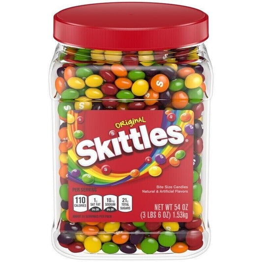 FREEZE DRIED SKITTLEZ from DINO-DELITES! 54 oz Original Candy NEW Jar FREE BONUS