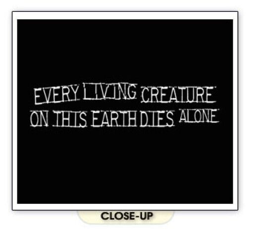 Donnie Darko GRANDMA DEATH "Every Living Creature on this Earth Dies Alone SHIRT