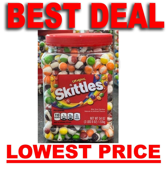 Freeze Dried BIG AUTHENTIC PREMIUM SKITTLEZ IN Original Skittle Candy 54oz JAR