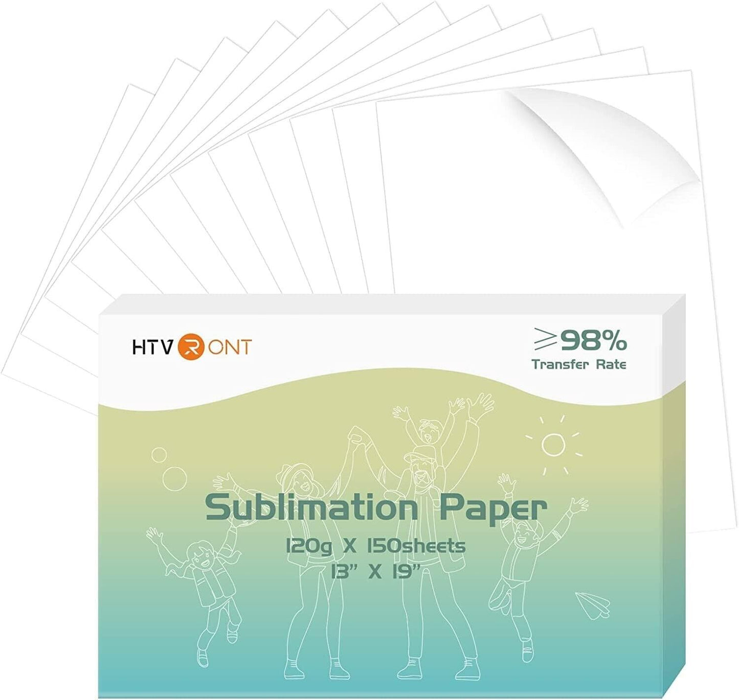 HTVRONT Sublimation Paper 13x19" Super B+ Size-150 Sheets Sub Ink Inkjet printer