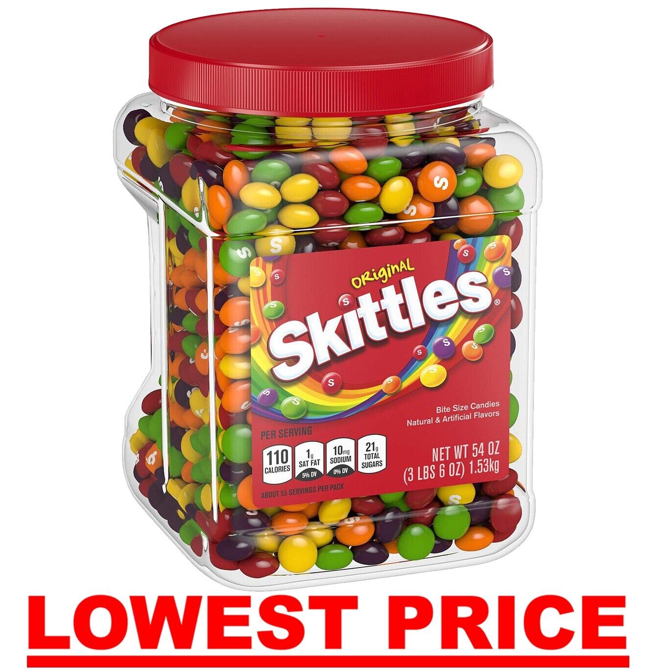 TWO (2) 🔥SKITTLEZ 54 oz Original Fruity Chewy Candy BULK candies HUGE container