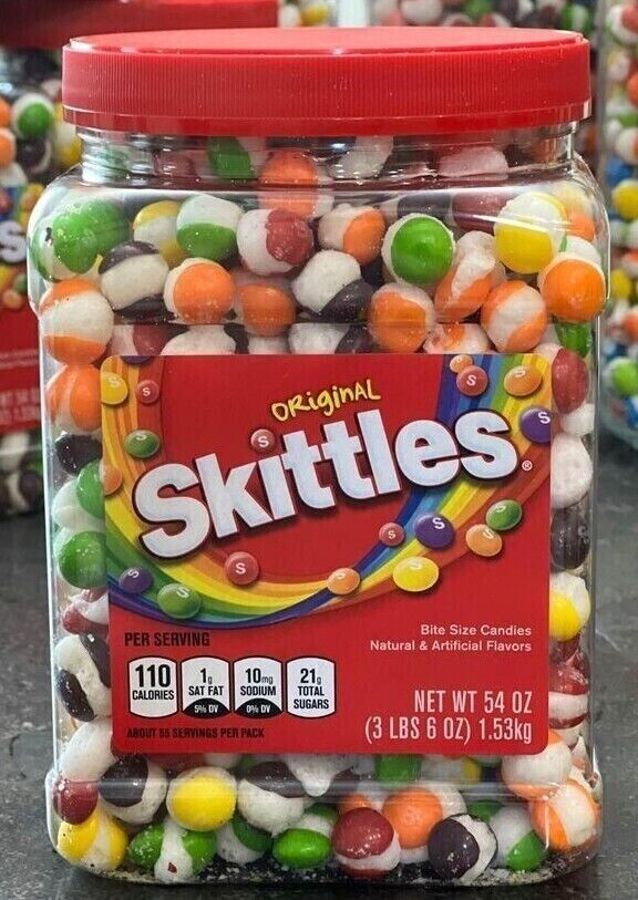 Freeze Dried SKITTLEZ SATISFACTION GUARANTEED! Returns accepted! Fresh 54oz Jar