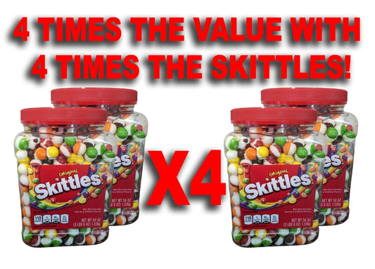 4 JARS FREEZE DRIED SKITTLEZ 54oz Original Crunchy Candy✫ WORK MEETINGS🦕BONUS🔥