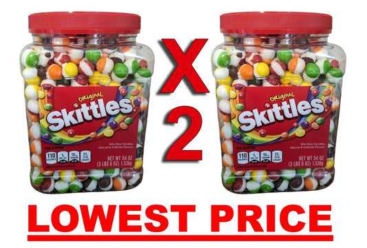 🦕FREEZE DRIED TWO 2-BIG PREMIUM SKITTLEZ Original OVERSIZE Candy 54oz Jar YUMMY