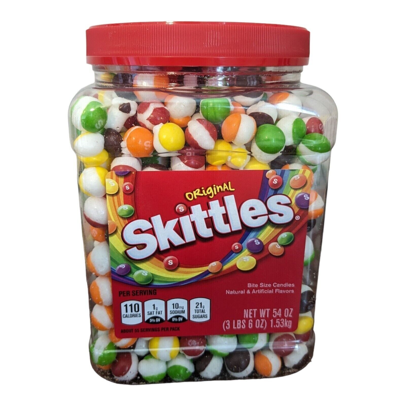 Freeze Dried REAL & AUTHENTIC! BIG SKITTLEZ 54 Oz In Original Candy Jar Candies