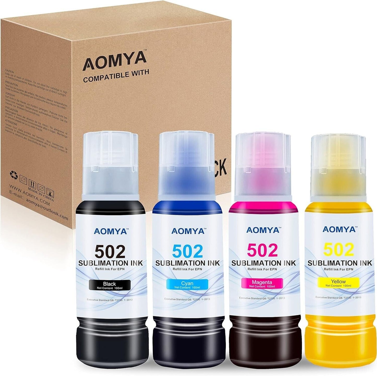 Aomya Sublimation Printer Ink Refill Compatible w Epson EcoTank Inkjet Printers