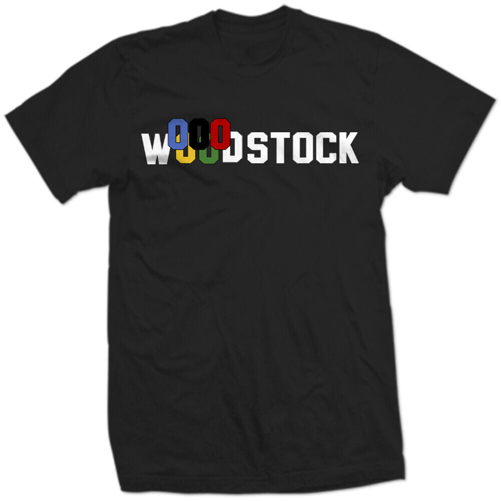 WOODSTOCK OLYMPIC RINGS festival parody USA Olympics Drugs Sex Rock n Roll SHIRT