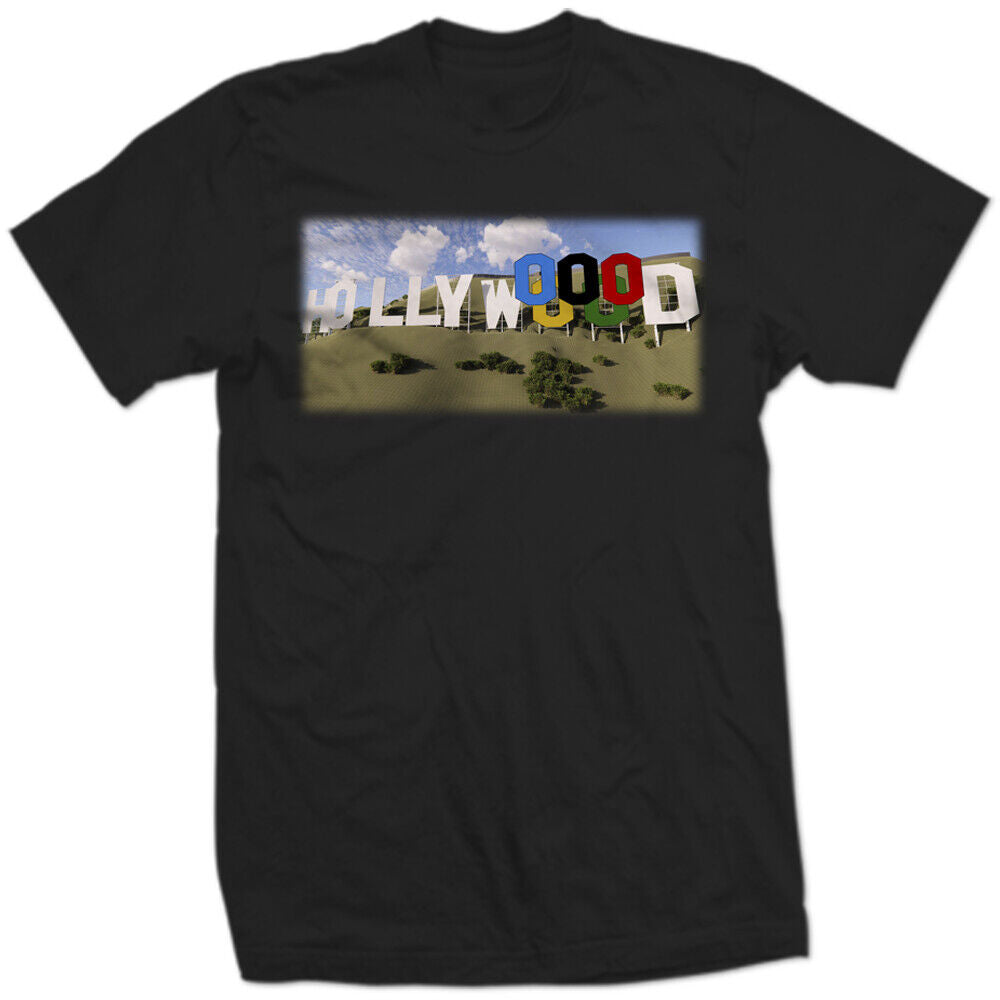 THE HOLLYWOOD SIGN OLYMPIC RINGS Ca TOM CRUISE USA Olympics CALIFORNIA new SHIRT