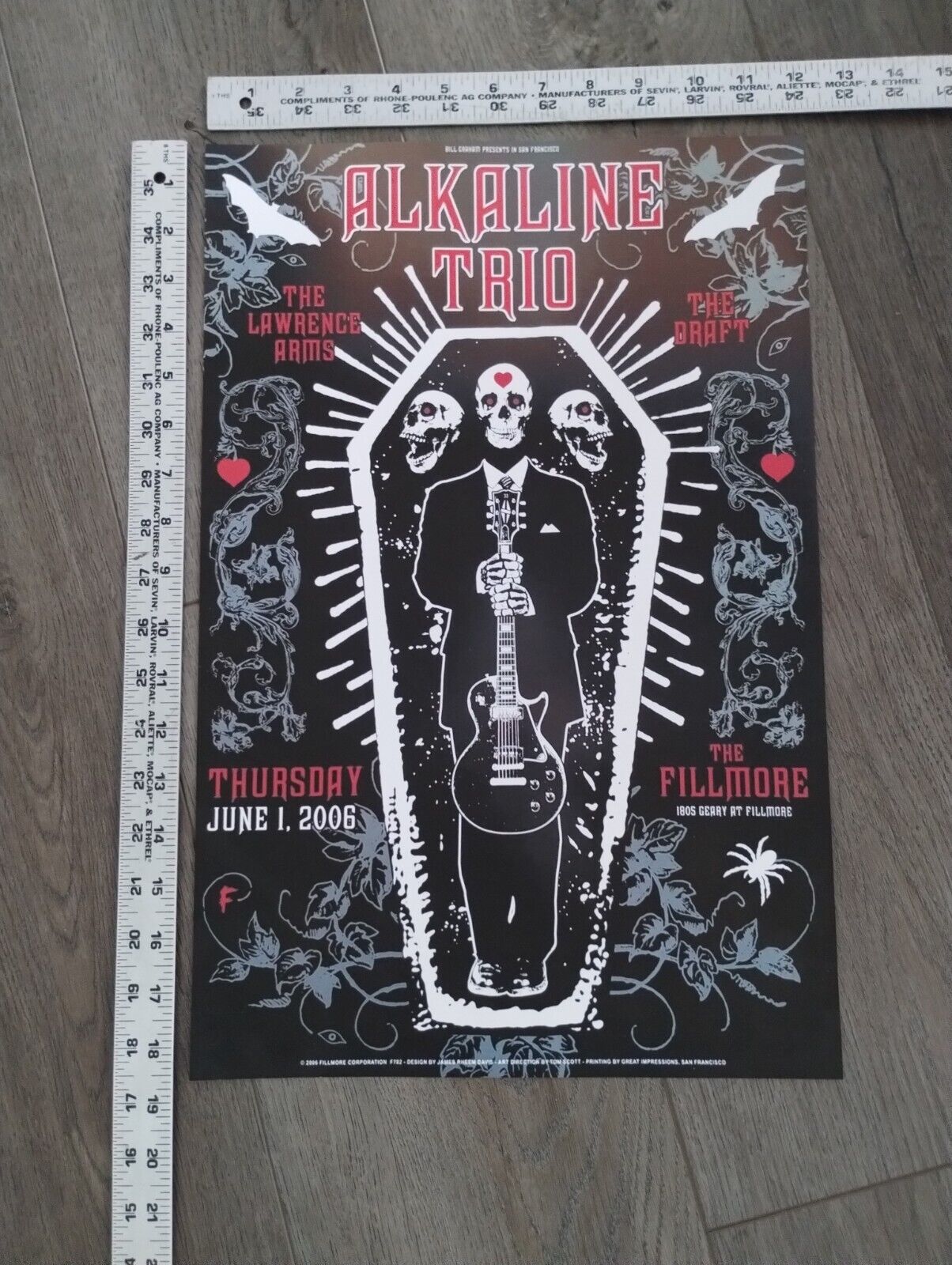 ⚰️ALKALINE TRIO⚰️THE DRAFT - THE LAWRENCE ARMS@THE FILMORE EMO ROCK Show Poster