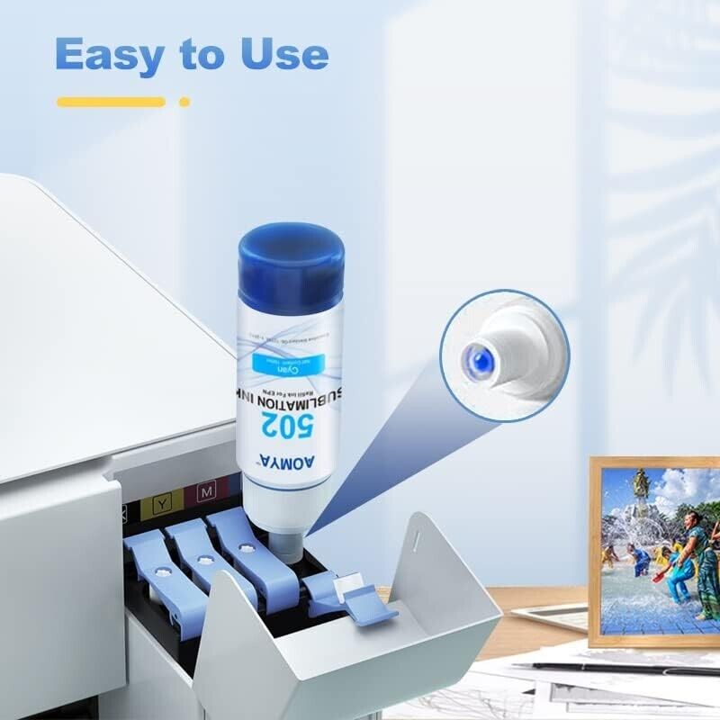 Aomya Sublimation Printer Ink Refill Compatible w Epson EcoTank Inkjet Printers