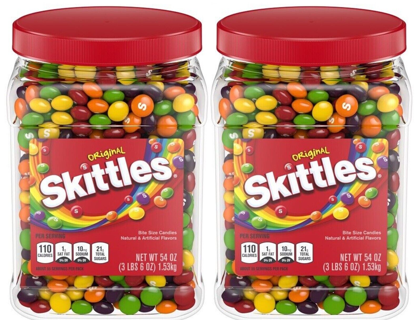 🔥TWO (2) 🔥SKITTLEZ Standard 54 oz Original Reg Fruit Chewy Candy Candies BONUS