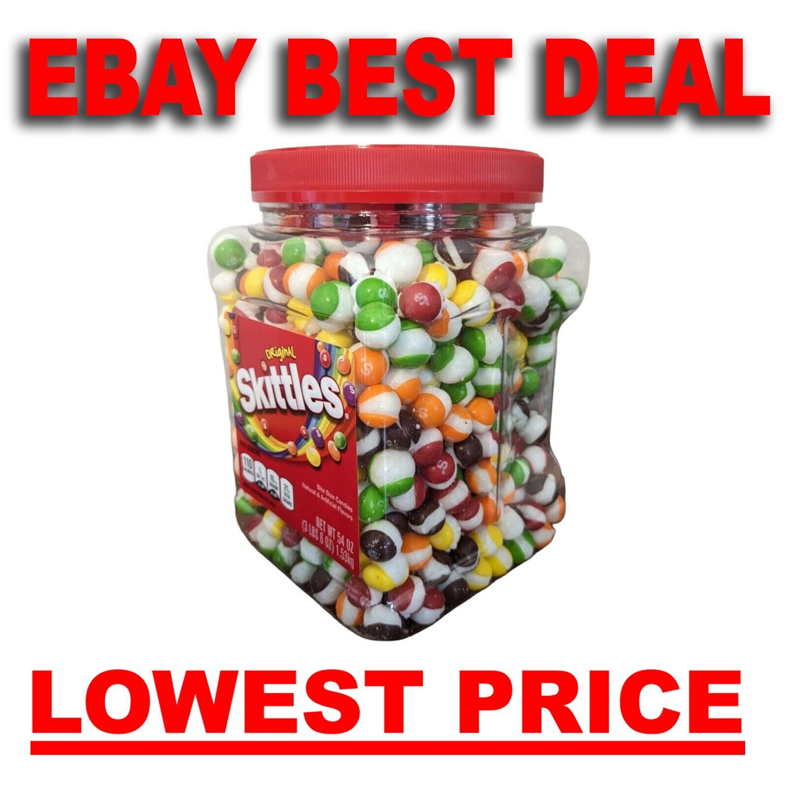 FREEZE DRIED DISCOUNT 🦕 FINEST BiG SKITTLEZ 54 oz Original Candy Jar Free EXTRA