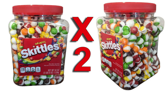 2 TWO -PREMIUM BIG! BIG! Original SKITTLEZ Freeze Dried 54Oz Candy Jar Candies🦖