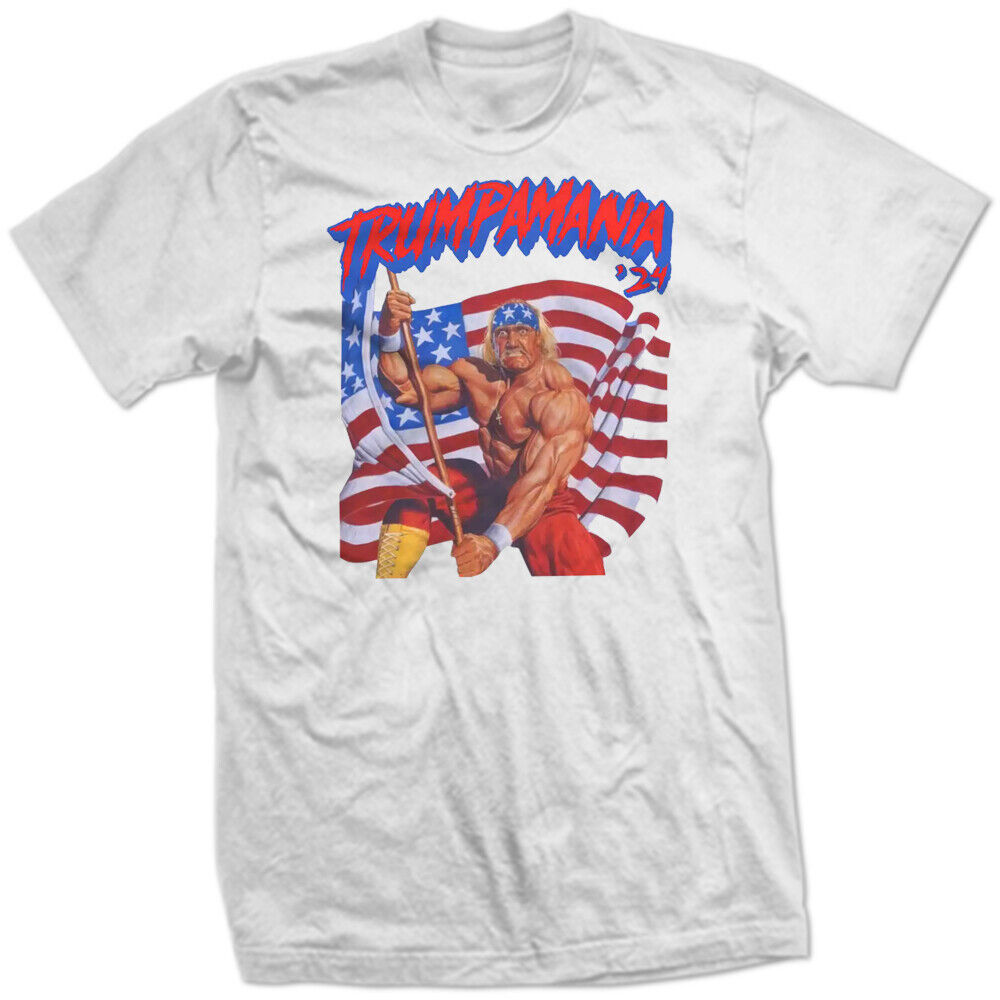 TRUMPAMANIA HULK HOGAN with FLAG PATRIOTIC HULKAMANIA Trump FOR President SHIRT