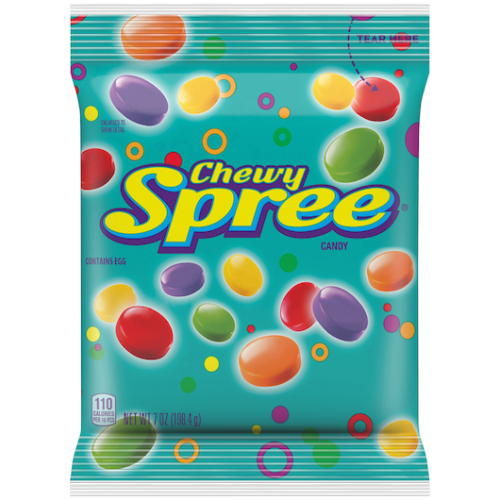 2 PACKS Chewy Spree Fruit Candy SPREES ALL Flavors - 7 oz resealable Pouches NEW