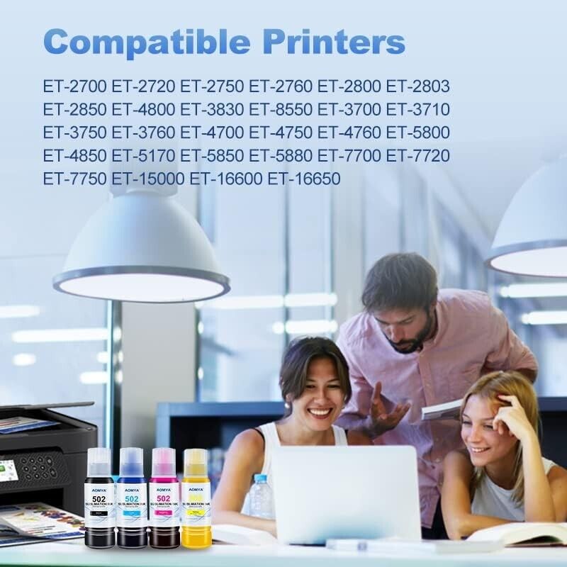 Aomya Sublimation Printer Ink Refill Compatible w Epson EcoTank Inkjet Printers