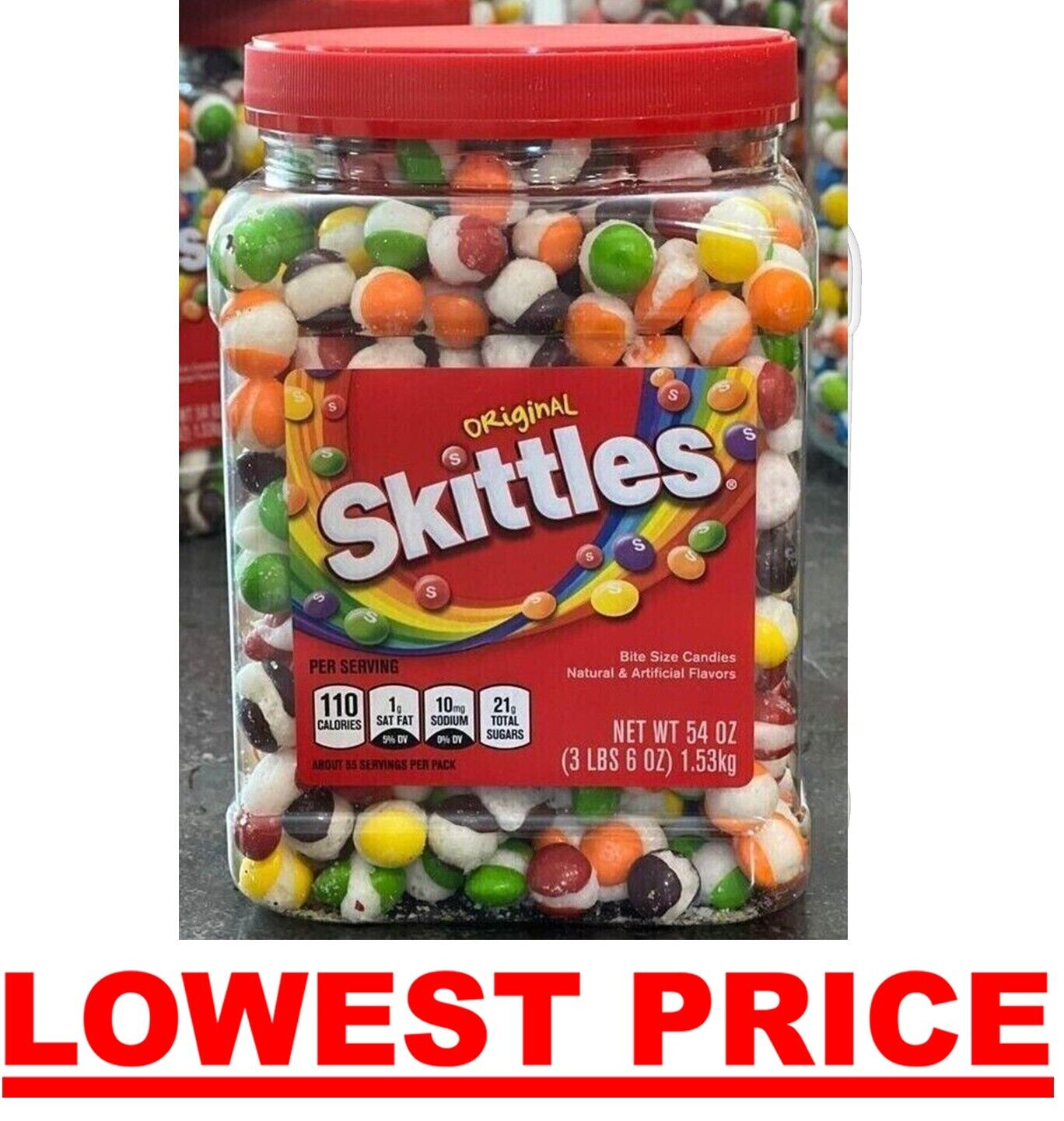 Freeze Dried SKITTLEZ SATISFACTION GUARANTEED! Returns accepted! Fresh 54oz Jar