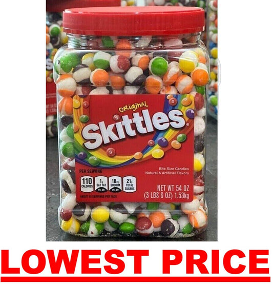 Freeze Dried PREMIUM BIG SKITTLEZ 54 Oz In Original Authentic Candy Jar Candies