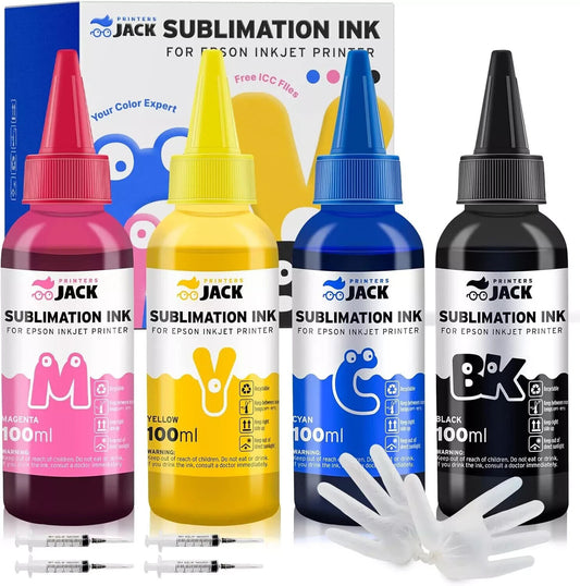 Jack Sublimation CMYK NEW REFILL Ink 4 COLOR Epson C88 C88+ 400ML Printer Sub