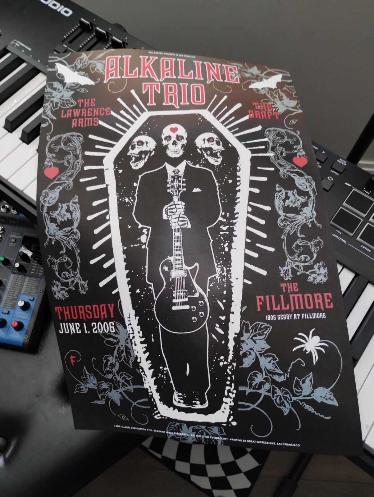 ⚰️ALKALINE TRIO⚰️THE DRAFT - THE LAWRENCE ARMS@THE FILMORE EMO ROCK Show Poster