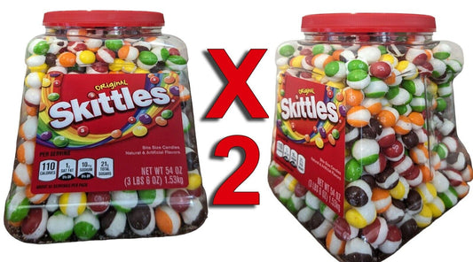 2 of FINEST Large SKITTLEZ Freeze Dried 54 oz Original Candy Jar Candies w BONUS