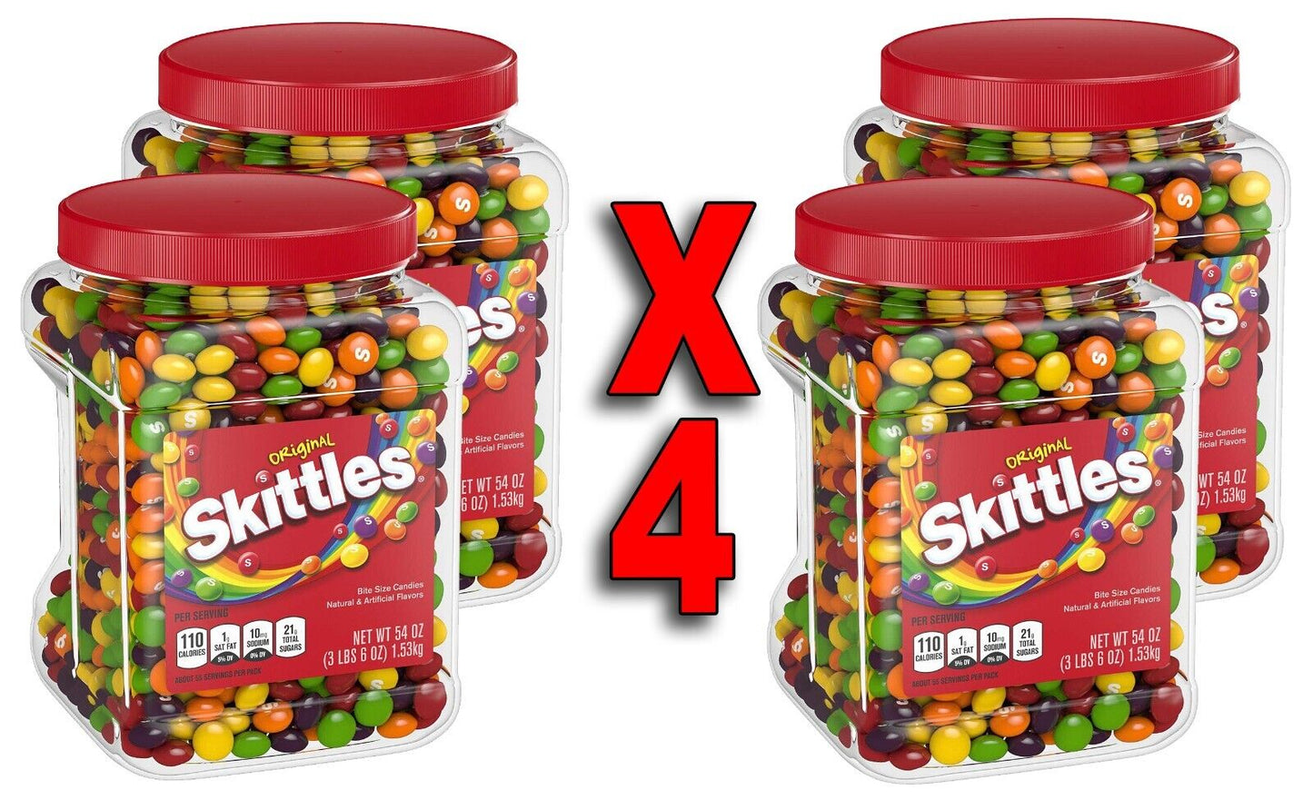 ✪FOUR✪ (4)🔥SKITTLEZ 54 oz Original Candy BULK ✫BUSINESS EVENTS✫ Work Large Jar