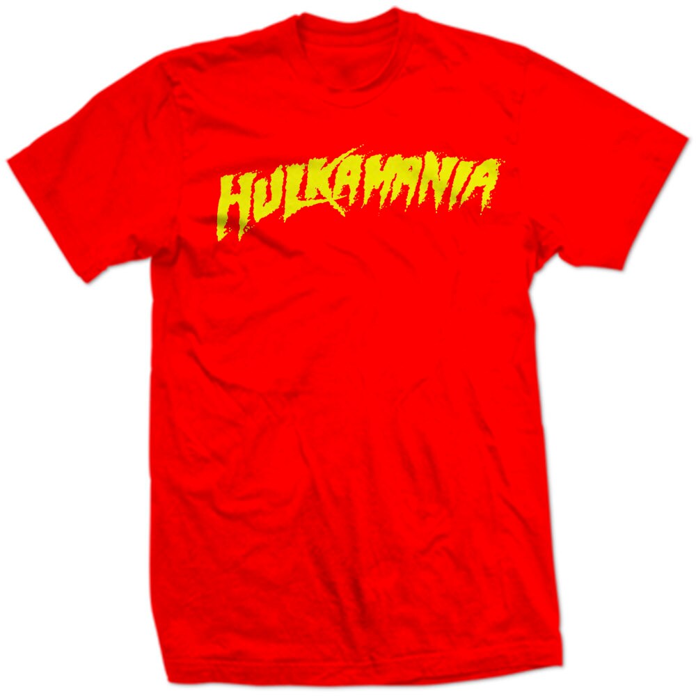 HULKAMANIA Hulk Hogan TEXT R|Y TRuMP PRESiDENTIAL ReTRO Old School new Red Wrestlemania wrestling Trumpite Trumpamania Funny SHIRT