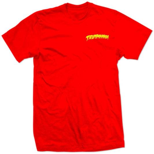 TRUMPAMANIA Business Tee Chest Pocket Logo Hulk Hogan RIPPING R|Y TRuMP PRESiDENTIAL ReTRO School new Red wrestling Trumpmania Funny SHIRT