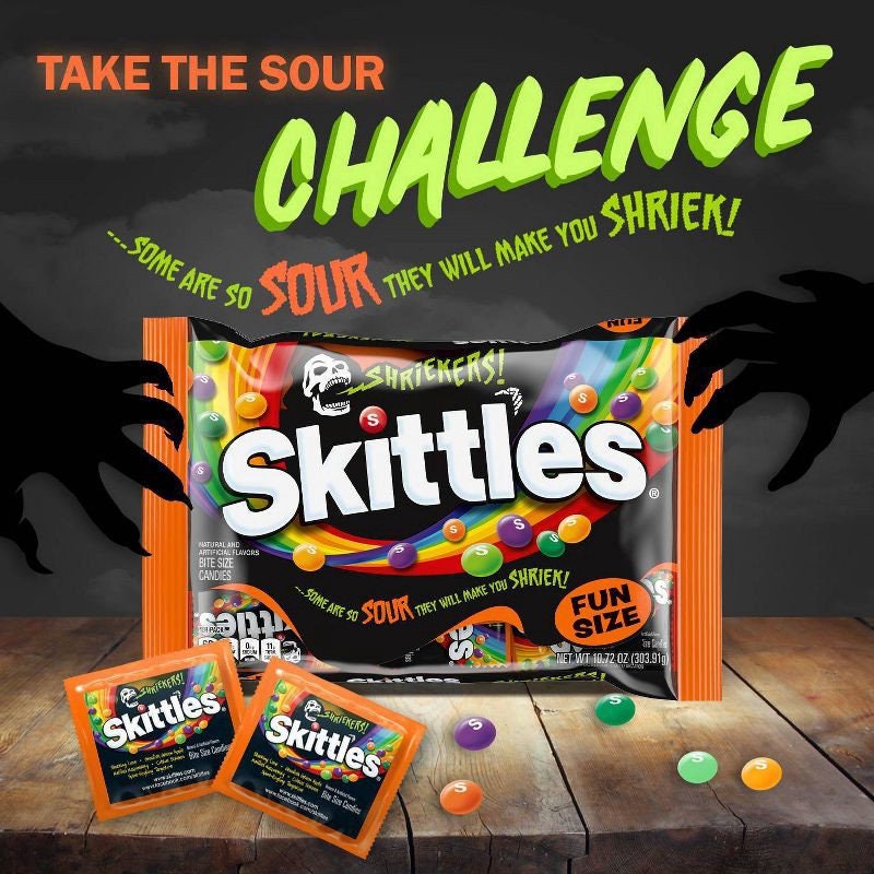 PREMIUM Halloween SHRIEKERS SKITTLEZ Freeze Dried Bulk Original Candy 54oz Jar Crispy Flavorful Bursting With Flavor Best Sour Shreikers