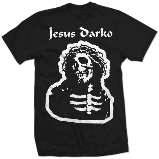 JESUS DARKO DONNIE DaRkO bw Halloween Skeleton & Bones Costume Skull Suit Rabbit Frank Party School Crown of Thorns Cult Classic Film SHiRT