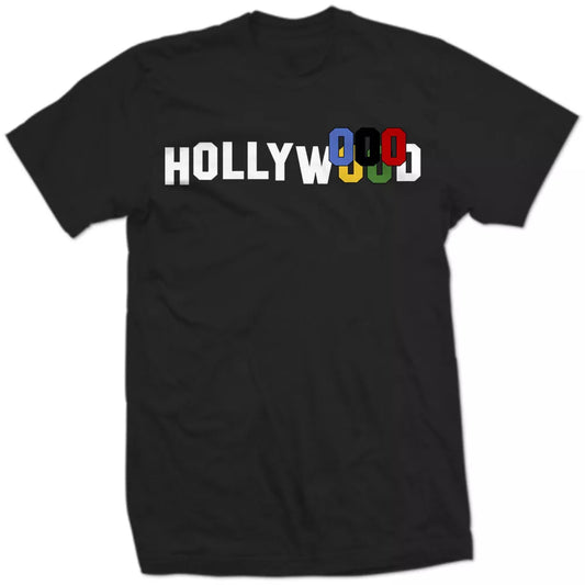 Hollywood Rings T-Shirt - Olympic Inspired Design (Black)